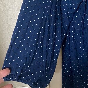 J.Jill Blue Polka Dot Blouse